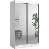 Mzm24 Schuifdeurkast met spiegel, model Como 2D2L, 120 cm, wit