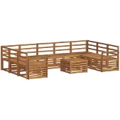 vidaXL Buiten bank set 10 st Naturel