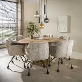 Hoyz Collection eetkamerstoel raster - 67x62x82 cm set van 2