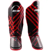 Stormcloud Lynx Serie - Scheenbeschermers - Zwart-Rood - XL