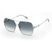 Blumarine Bril - - UBM236S - Glanzend Palladium Metaal - Groene onderdelen - 57/14/135 (Dame)