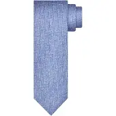 Profuomo Stropdas tie silk print light blue ppwa30022/b