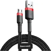 Baseus - Universele USB naar Micro USB kabel - Geschikt voor o.a. Samsung en andere apparaten - 2 Meter - 1.5A - Zwart/Rood