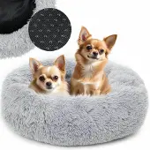 Mersjo Serie - Pluche Ronde Dierenbed - 60cm - Grijs