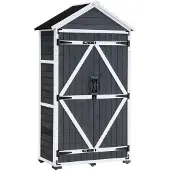 MCombo Tuinkast Hout – Grijs – 1000EY – 90x48x178 cm – Waterdicht