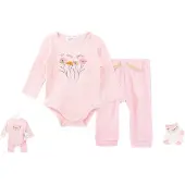 VBM babykleding - 3-delige set - rompertje-broekje en kousjes - 0-3maand