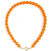 Yehwang Ketting met kralen en frontsluiting-12mm Oranje- koningsdag
