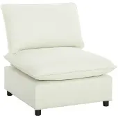HOMCOM -Fauteuil-Linnen-146 x 85 x 78 cm-Crème