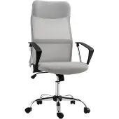 HOMCOM -bureaustoel - meshstof - 63x65x119cm - grijs