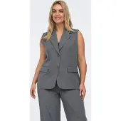 ONLY Carmakoma Carvictoria Stijlvol Gilet Dames Grijs 48