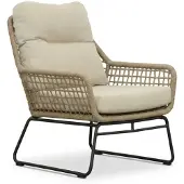 BUITEN living Valencia loungestoel tuin | touw + aluminium | Sahara Dust