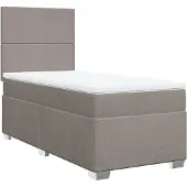 vidaXL Boxspring met matras stof taupe 100x200 cm