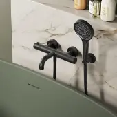 Saniclear London opbouw badkraan mat zwart met 3 standen handdouche