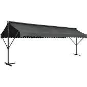 The Living Store Luifel vrijstaand 600x300 cm antraciet - Luifel - Parasol - Zonwering - Buitenuitrusting - Tuindecoratie