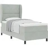 vidaXL Boxspring bed met hoofdeinde Lichtgrijs 190 x 90 cm Fluweel