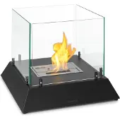 Klarstein Tafelhaard indoor, Draagbare bio-ethanol tafelhaard, Bio-ethanolhaard met 4-6 u brandduur, 0,9kW ethanol-tafelhaard voor binnen, Geurloos & rookvrij tafelvuur indoor, 48x48x40cm
