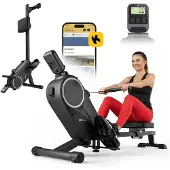 Hop-Sport Creek – Roeitrainer – Magnetische weerstand – 16 trainingsniveaus – Bluetooth Kinomap