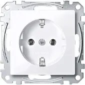 Merten SCHUKO-stopcontact StK MEG2301-0325, actief, glanzend, kleur: crèmewit, systeem M