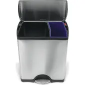 Simplehuman Rectangular Classic GFT 30 + 16 Liter Rvs