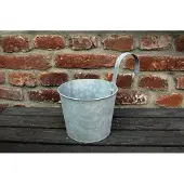 Esschert Design Zinken balkon bloempot met haak grijs Esschert Design Bloempot