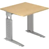 Hjh OFFICE PRO UNDA 8 S - 80 x 80 Esdoorn/Zilver Tafelhoogte I In hoogte verstelbaar