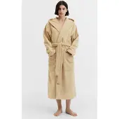 Tekla Unisex Hooded Bathrobe Sienna Maat: XS | Badjassen Outlet | Unisex | Beige