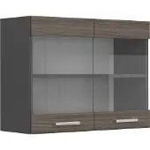 Vicco R-Line Glazen keukenkast – 80 cm Edel grijs