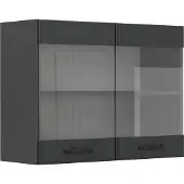 Vicco R-Line Glazen keukenkast – 80 cm Antraciet landhuis
