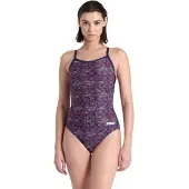 Arena Abstract Tiles Light Drop Back Badpak Dames - Marine | Maat: 40