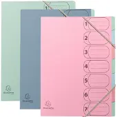 Exacompta 8x Harmonika sorteermap met elastieken gerecycled AutentiK 7 compartimenten - Geassorteerd - 56239E