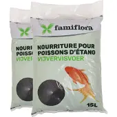 Famiflora steurvoer 3mm 2x 15L - Zinkende korrels zodat zelfs bodemvissen eenvoudig kunnen eten - Hoog eiwit- en vetgehalte ondersteunt gezonde groei en energie