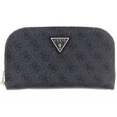 GUESS portemonnee Latona Zip Around Organizer Coal Logo donkergrijs