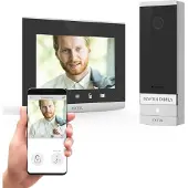 Avidsen CONNECT 2 Video-deurintercom WiFi Complete set voor Grijs, Zwart