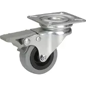Dörner + helmer Zwenkwiel + rem rubber met plaatbevestiging 50mm tot 35kg