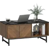 HOMCOM Salontafel - Spaanplaat - 100x50,8x45,7cm - Walnoot