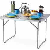 Mojawo Campingtafel, inklapbare buitentafel, inklapbaar, handvat, aluminium, 80x60x68 cm