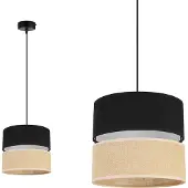 Light11 HOME Hanglamp, plafondlamp, lampenkap 20 cm, zwart