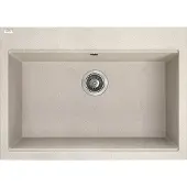 Laveo BADLAND Spoelbak, granietspoelbak, enkele spoelbak, TAU 50x70, beige | Inclusief sifon!
