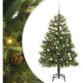 Syfax Kunstmatige Scharnier Kerstboom met Cones Groen 150 cm