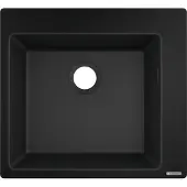 Hansgrohe spoelbak voor de keuken, model SilicaTec, granietspoelbak (inbouwspoelbak 450 mm voor een 600 mm kast). Kleur: grafietzwart