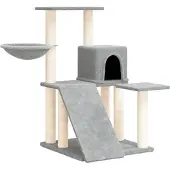 Syfax Kattenmeubel met sisal krabpalen 82 cm lichtgrijs