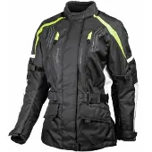 GMS Dayton damesmotorfiets textiljas, zwart/geel, maat XS