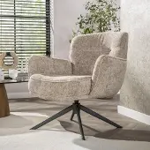 Dimehouse Savona draaibare fauteuil Hoven Rich Stof Zand - Chenille - Scandinavisch & Basic