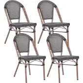 Beliani RIFREDDO - Tuinstoel set van 4 - Grijs - PE rotan