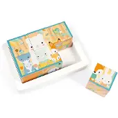 Janod Bouwstenen set - Houten dieren speelgoed - Pure collectie