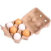 Bigjigs Toys - Eierdoos met 6 Houten Eieren