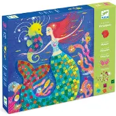 Djeco Mermaid's Song Mosaic Arts & Crafts Kit - Create Your Own Glittery Underwater Scene for School - Fun & Creative for Family & Friends Boys & Gir