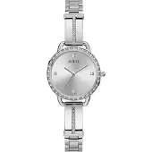 GUESS Analoog horloge 'Bellini' zilver / transparant / wit