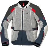 IXS Tourster-BigAir 1.0, stoffen jas ,Lichtgrijs/Donkerblauw/Rood ,XL