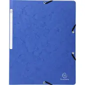 Exacompta 50x Elastomap zonder klep in glanskarton 355 g/m2 - A4 - Blauw - 55412E